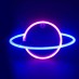 Διακοσμητικό από Neon LED ΠΛΑΝΗΤΗΣ με μπαταρία (3xAA) ή USB ροζ και Μπλε IP20 17.5x2x30cm | Aca Lighting | X041087319